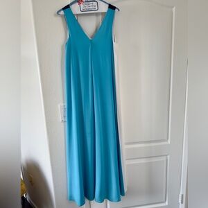SPRING SALE! Armani Exchange Turquoise/Navy/White Color Block Maxi Dress XXS~S